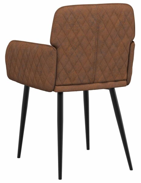 VidaXL Étkező Székek 2 db Műsuede Bőr Barna 59 x 56,5 x 85 cm