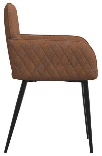 VidaXL Étkező Székek 2 db Műsuede Bőr Barna 59 x 56,5 x 85 cm