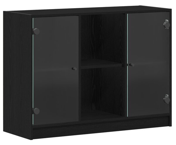 Oldalszekrény Fekete Tölgy 102x37x75,5 cm Mérnöki Fa