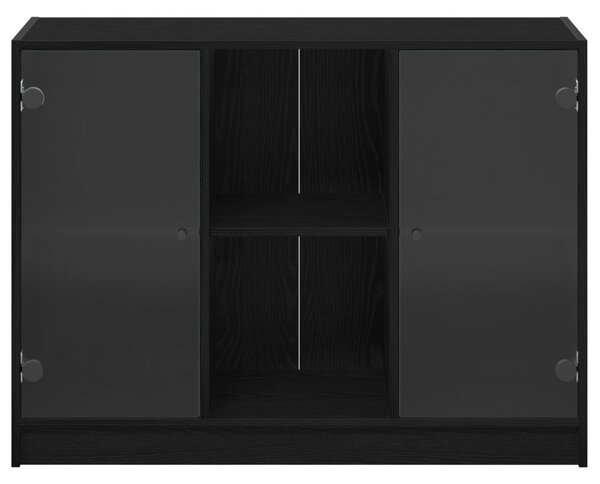 Oldalszekrény Fekete Tölgy 102x37x75,5 cm Mérnöki Fa