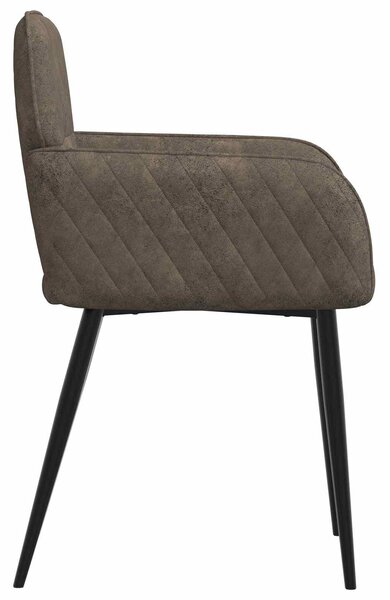VidaXL Étkező Székek 6 db Műsuede Bőr Sötétszürke 59 x 56,5 x 85 cm