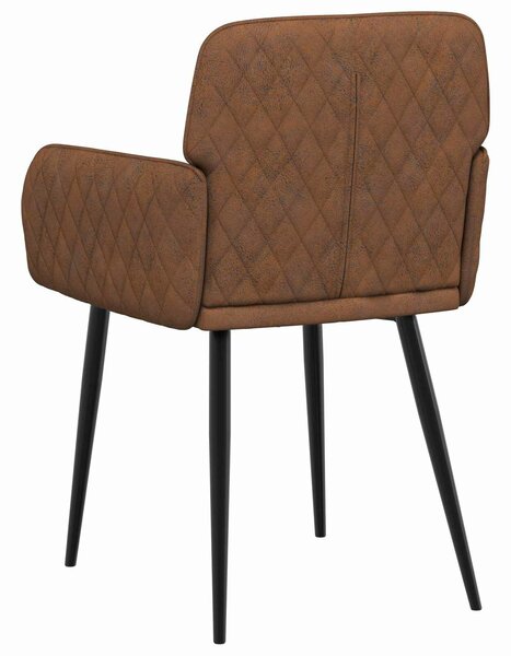 VidaXL Étkező Székek 6 db Műsuede Bőr Barna 59 x 56,5 x 85 cm