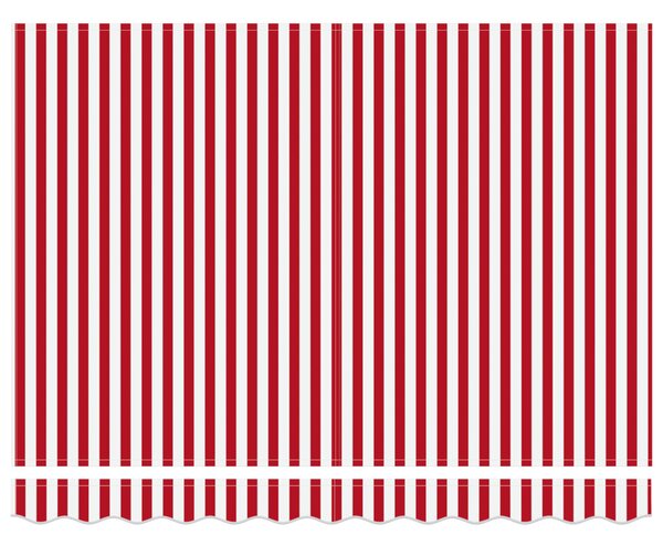 Behúzható napellenző Piros és Fehér 350 x 250 cm Szövet és Fém