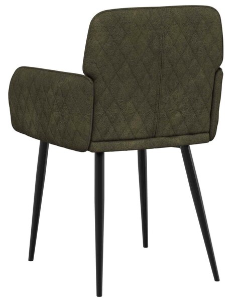 VidaXL Étkező Székek 4 db Műsuede Bőr Katonai zöld 59 x 56,5 x 85 cm
