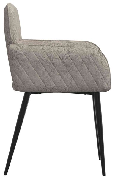 VidaXL Étkező Székek 6 db Műsuede Bőr Világosszürke 59 x 56,5 x 85 cm