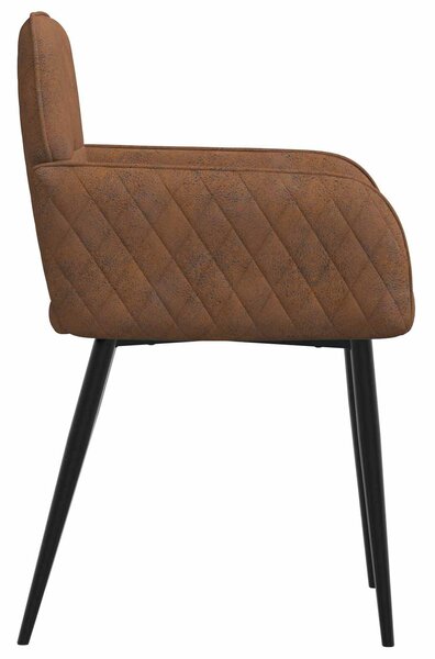 VidaXL Étkező Székek 6 db Műsuede Bőr Barna 59 x 56,5 x 85 cm