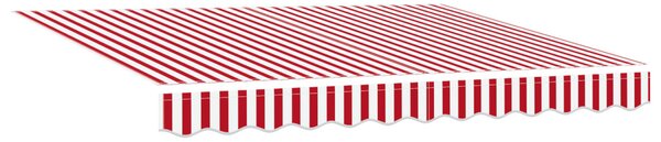 Behúzható napellenző Piros és Fehér 350 x 250 cm Szövet és Fém