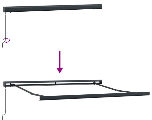 Behúzható napellenző Fehér 350 x 250 cm Vászon és Alumínium