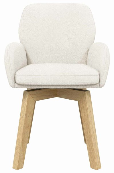 VidaXL Étkező Székek 6 db Bouclé Krémszínű 59 x 57 x 85 cm