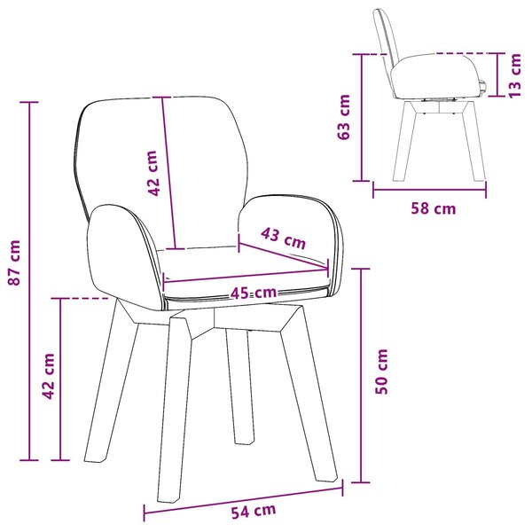 VidaXL Étkező Székek 6 db Bouclé Világosszürke 59 x 57 x 85 cm