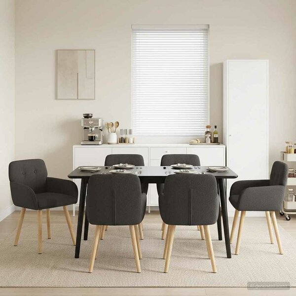 VidaXL Étkező Székek 6 db Bouclé Sötétszürke 59 x 57 x 85 cm