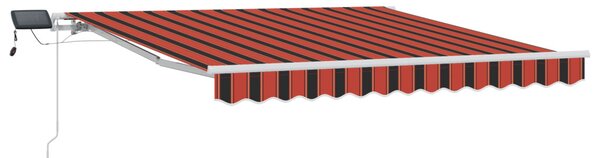 Manuális Behúzható Napernyő LED-del Narancs és Barna 300x250 cm