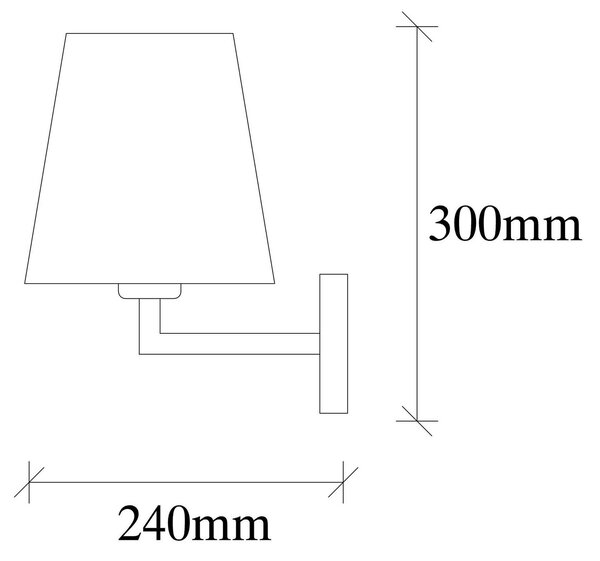 Opviq Fali világítás profil, fekete/krém, fém/szövet, magasság 30 cm, dimmelhető, Fekete, Nappali / Étkező, fém