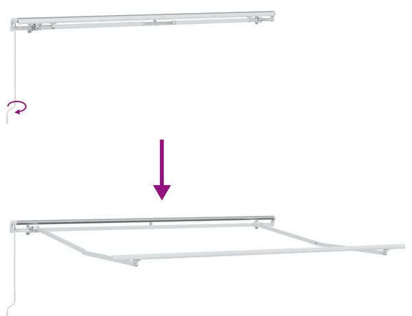 VidaXL Napernyő Sárga és narancs 350 x 250 x 165 cm Poliészter