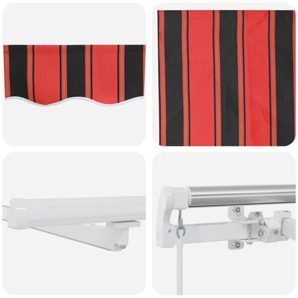 Kézi Behúzható Napellenző LED-del Narancs és Barna 600x300 cm