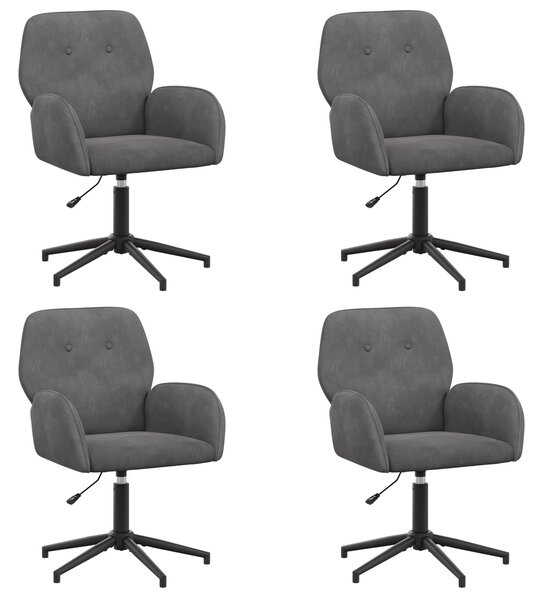 VidaXL Forgós Íróasztali Székek 4 db 54 x 55 x 90 cm Sötétszürke