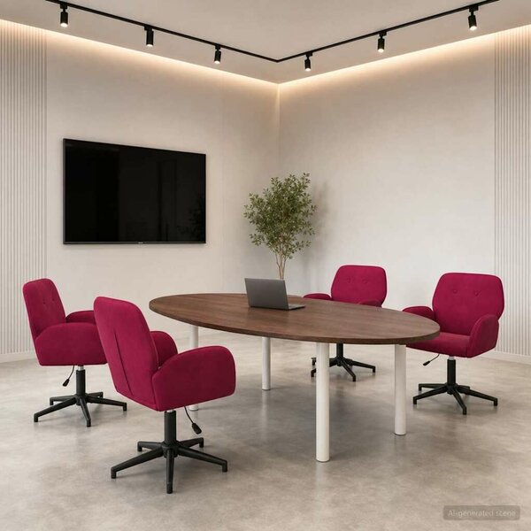 VidaXL Forgós Íróasztali Székek 4 db 54 x 55 x 90 cm Bordó Bársony