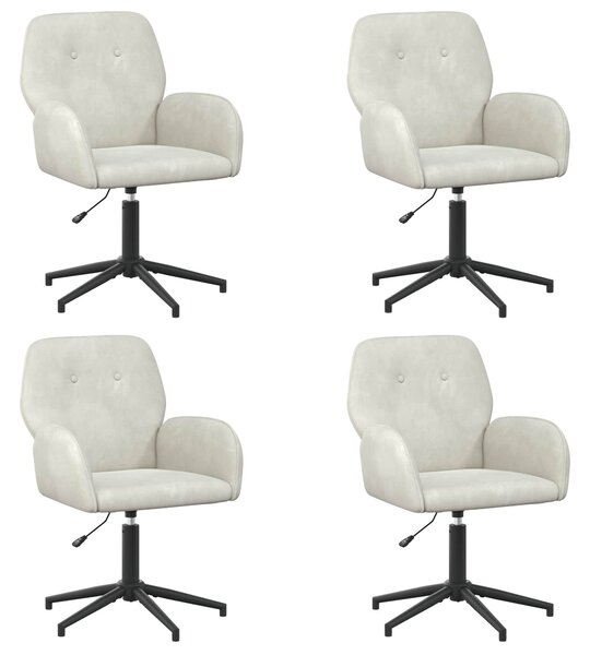 VidaXL Forgós Íróasztali Székek 4 db 54 x 55 x 90 cm Krémszínű Bársony