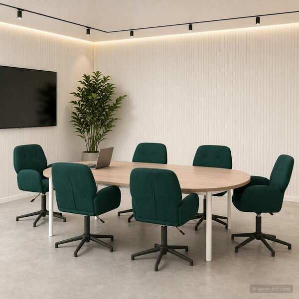 VidaXL Forgós Íróasztali Székek 6 db 54 x 55 x 90 cm Sötétzöld Bársony