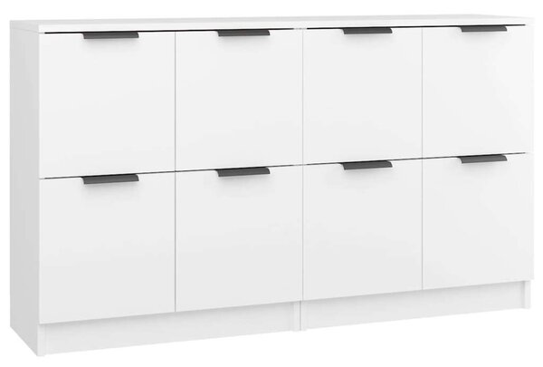 Modern Minimalista Fehér Tálalószekrény - 2 db - 60x30x70 cm