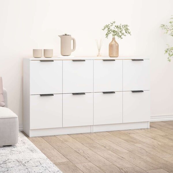 Modern Minimalista Fehér Tálalószekrény - 2 db - 60x30x70 cm