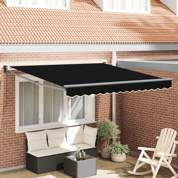 Behúzható napellenző Fekete 350 x 250 cm