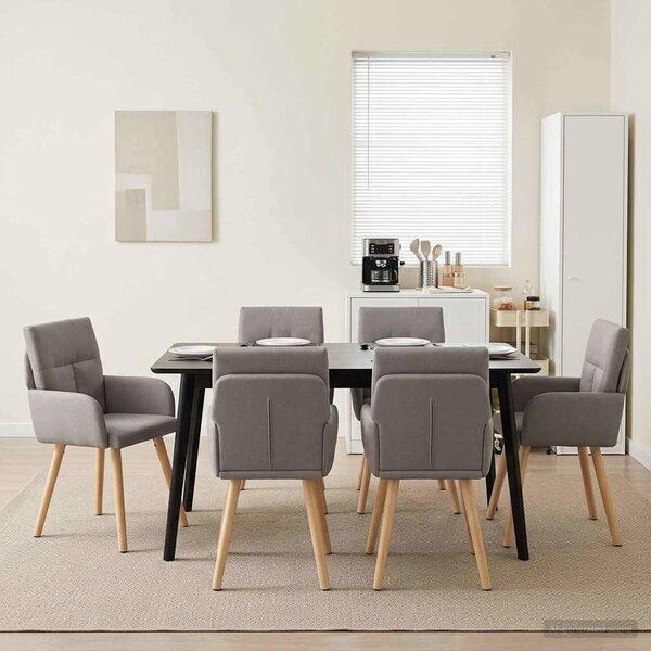 VidaXL Étkező Székek 6 db Szövet Tópszínű 60 x 56 x 96 cm