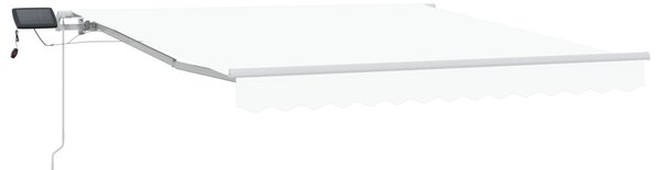 Kézi Behúzható Napellenző LED-del Fehér 300x250 cm