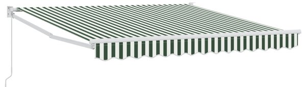 Behúzható napellenző Zöld és Fehér 350 x 250 cm