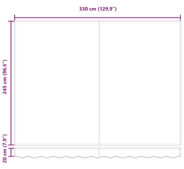 VidaXL Napernyő Sárga és narancs 350 x 250 x 165 cm Poliészter