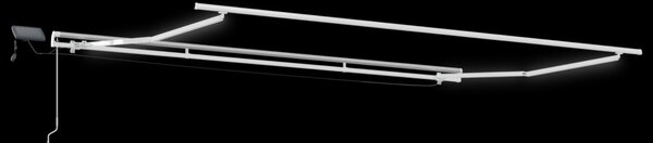 Kézi Behúzható Napellenző LED Többszínű Csík 400x300 cm