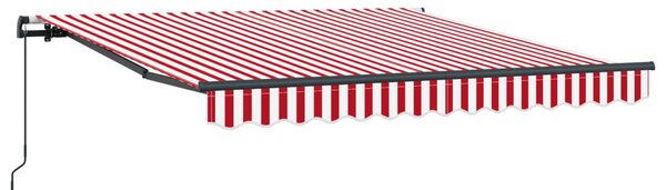 VidaXL Behúzható napellenző Piros és Fehér 350 x 250 cm