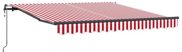 Behúzható napellenző Piros és Fehér 350 x 250 cm