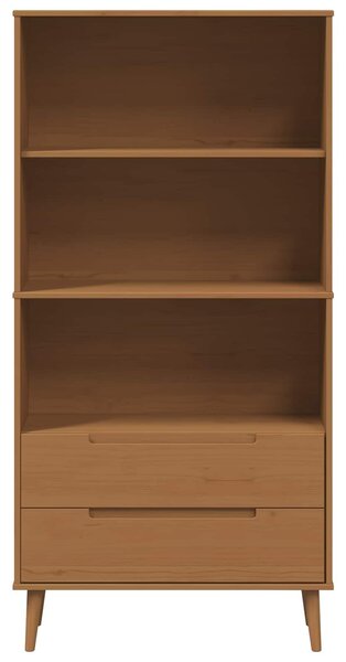 VidaXL Könyvszekrény MOLDE 85 x 35 x 170,5 cm Tömör Fenyőfa Karamell