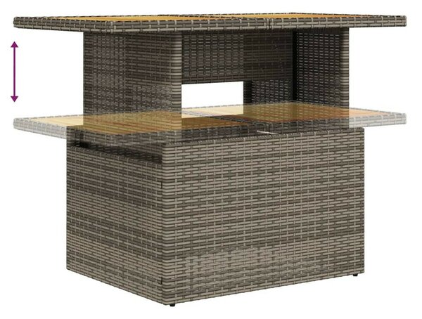 VidaXL Polyrattan Kerti Ülőgarnitúra - 10 részes - Szürke