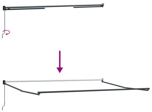 VidaXL Napernyő Piros és Fehér 500 × 300 cm Poliészter és fém
