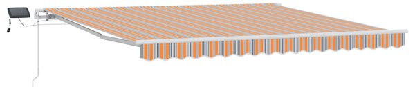 Kézi Behúzható Napellenző LED Többszínű Csík 400x300 cm