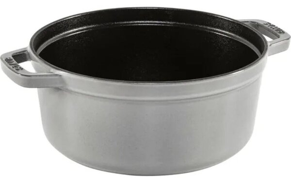 Staub La Cocotte Öntöttvas Főzőedény Rozsdamentes acél Gőzölőbetéttel Ø24cm 3,8L - Grafitszürke