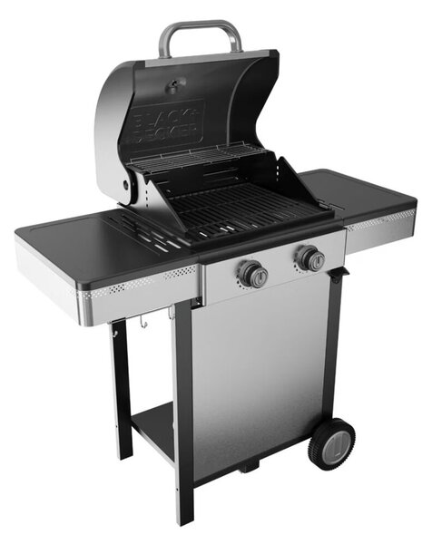 Black+Decker BXOG7200E Kerti Gázgrill 2 égős - Ezüst / Fekete