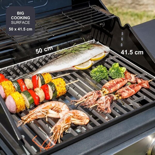 Black+Decker BXOG7200E Kerti Gázgrill 2 égős - Ezüst / Fekete