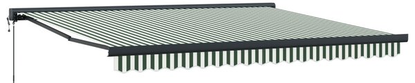 VidaXL Napernyő Zöld és Fehér 400 x 300 x 165 cm Pamut és Alumínium