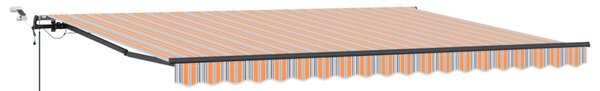 Automatikus Behúzható Napernyő LED Színes Csíkkal 450x300 cm