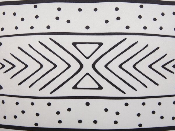 2 db díszpárna SCHEFFLERA Bársony 30 x 50 cm Fehér Geometrikus mintás