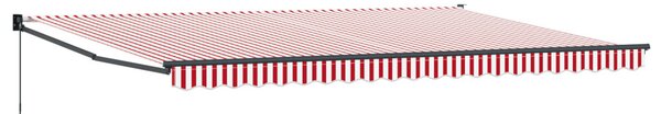 VidaXL Napernyő Piros és Fehér 500 × 300 cm Poliészter és fém