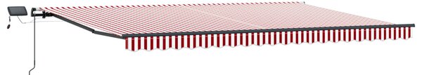 VidaXL Behúzható napellenző Piros és fehér 500 ×300 cm szövet