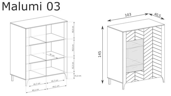 Malumi MM-3 vitrin, kasmír