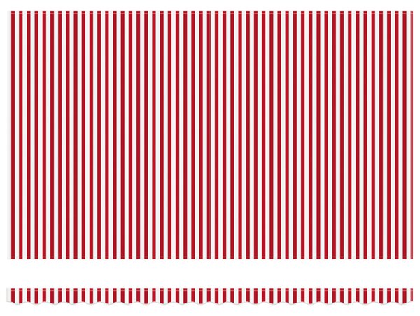 VidaXL Napernyő Piros és Fehér 500 × 300 cm Poliészter és fém