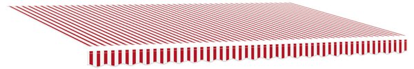 VidaXL Napernyő Piros és Fehér 500 × 300 cm Poliészter és fém