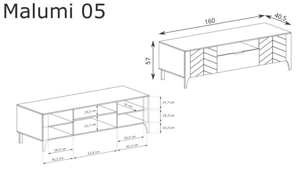 Malumi MM-5 tv állvány, kasmír