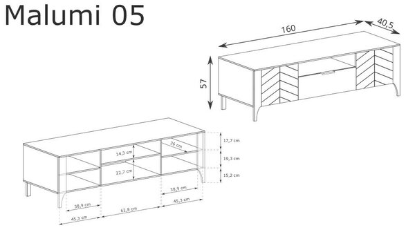 Malumi MM-5 tv állvány, fekete